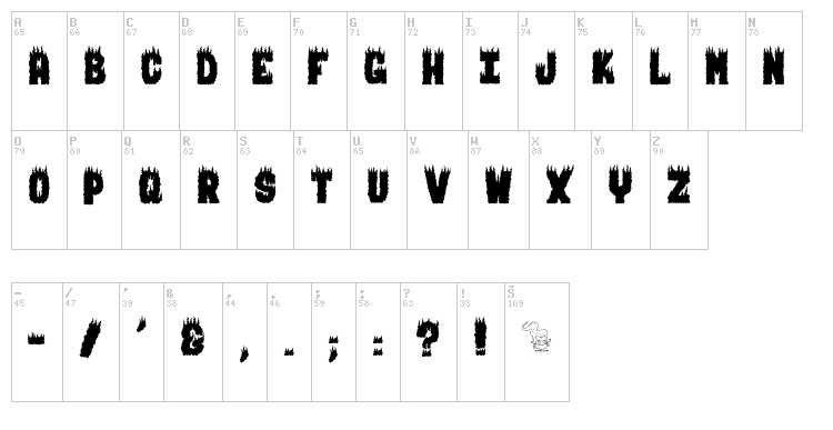 Burning Man font map